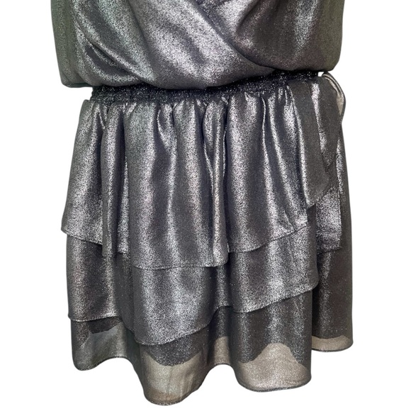 Banana Republic | NWT Ruffled Sleeveless Gray Dress for Women Size 4 Small - Picture 9 of 16